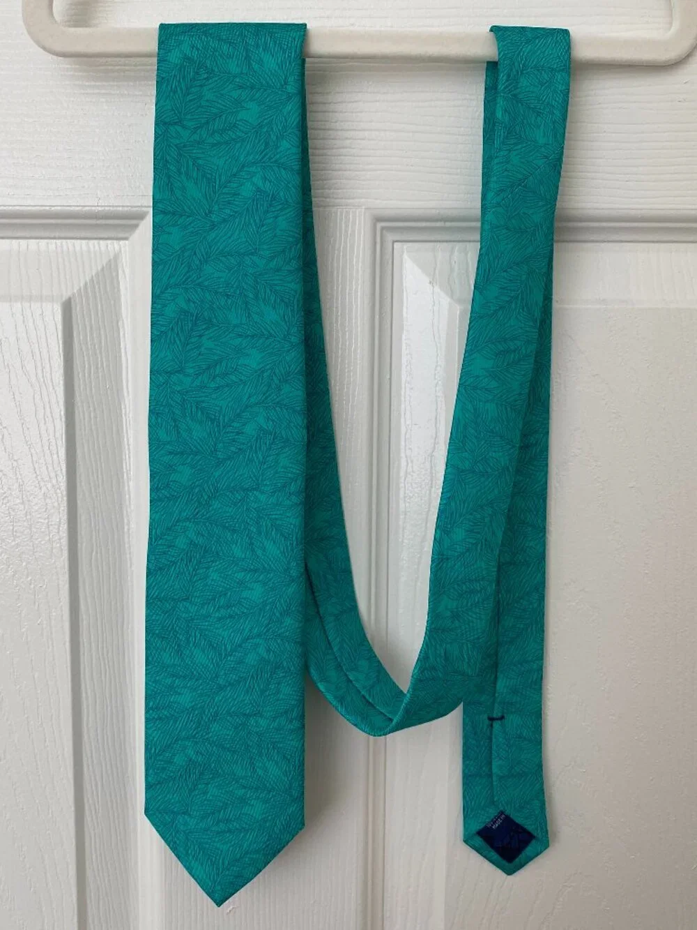 Vineyard Vines Tonal Palms Aquinna Aqua Silk Tie USA NWT